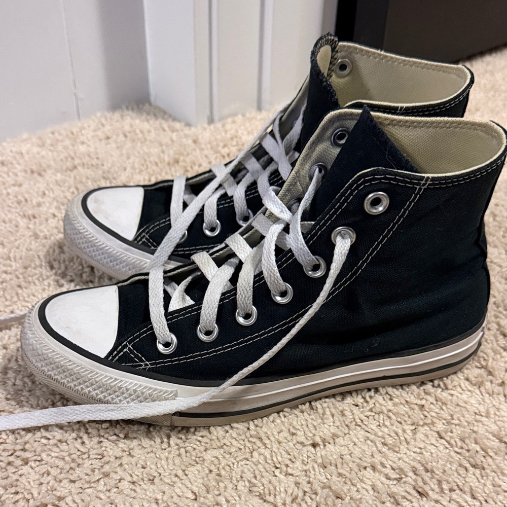 Converse Black High-Top Sneakers with White Laces